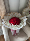 Red Gem Bouquet - Gysp Border 30 Stems